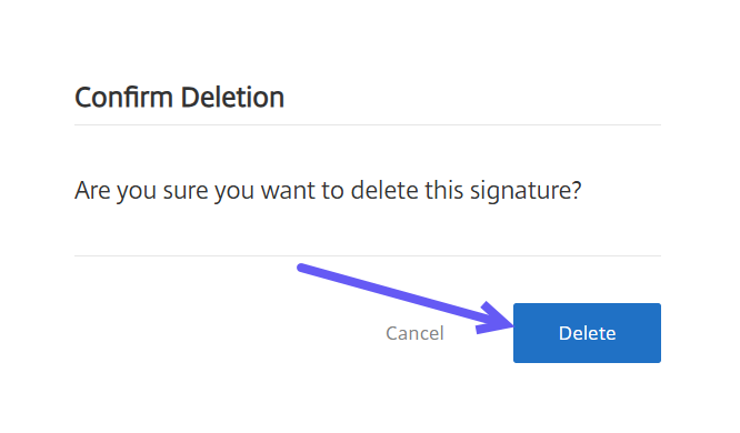 Delete signature
