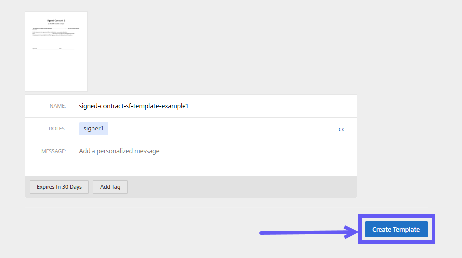 Set up fields for signing