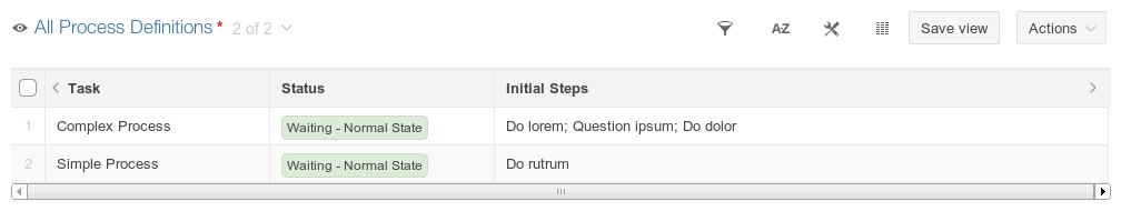 Process Definitions App