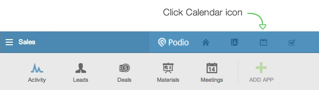 Click Calendar icon