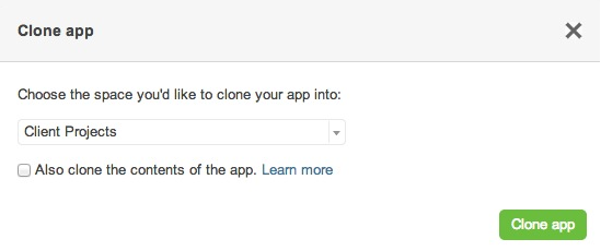 Clone App Space