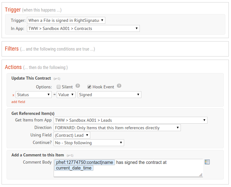 RightSignature Build Flow