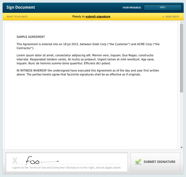 RightSignature Result