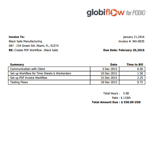 PDF Invoice Result
