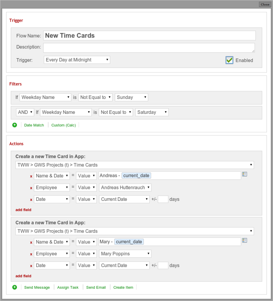 Timecards