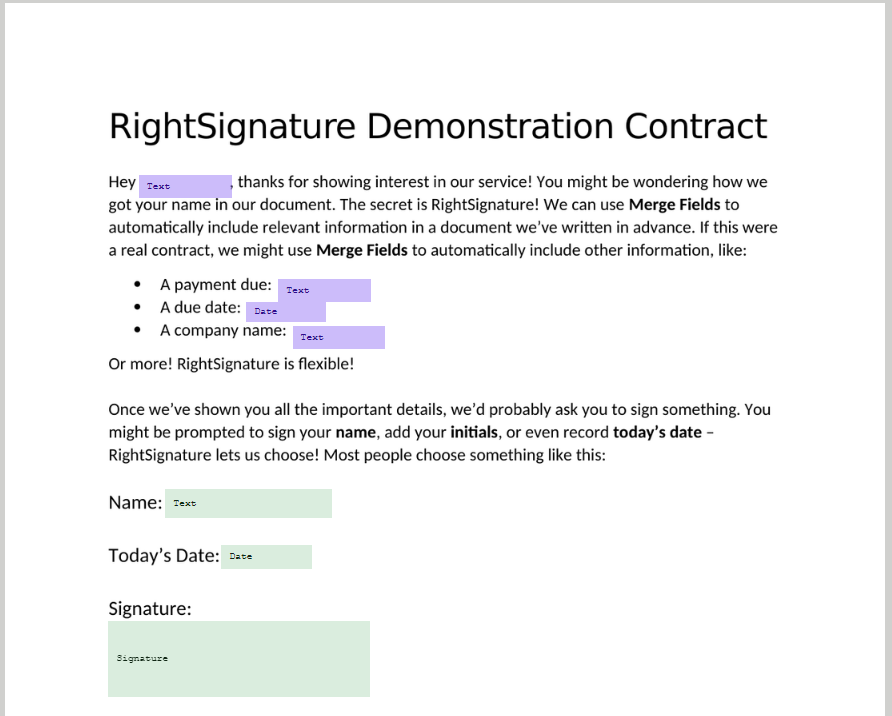 Send RightSignature Template 1