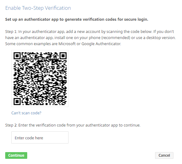 Enable Two-Step Verification