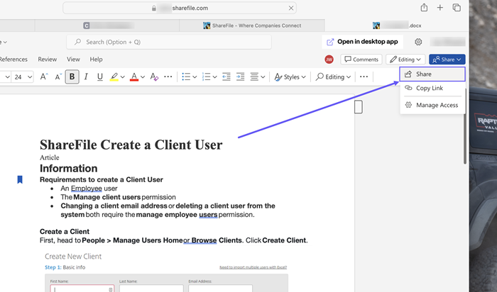 get a link editable