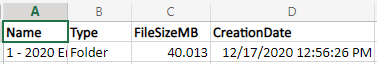 Report storage detail columns