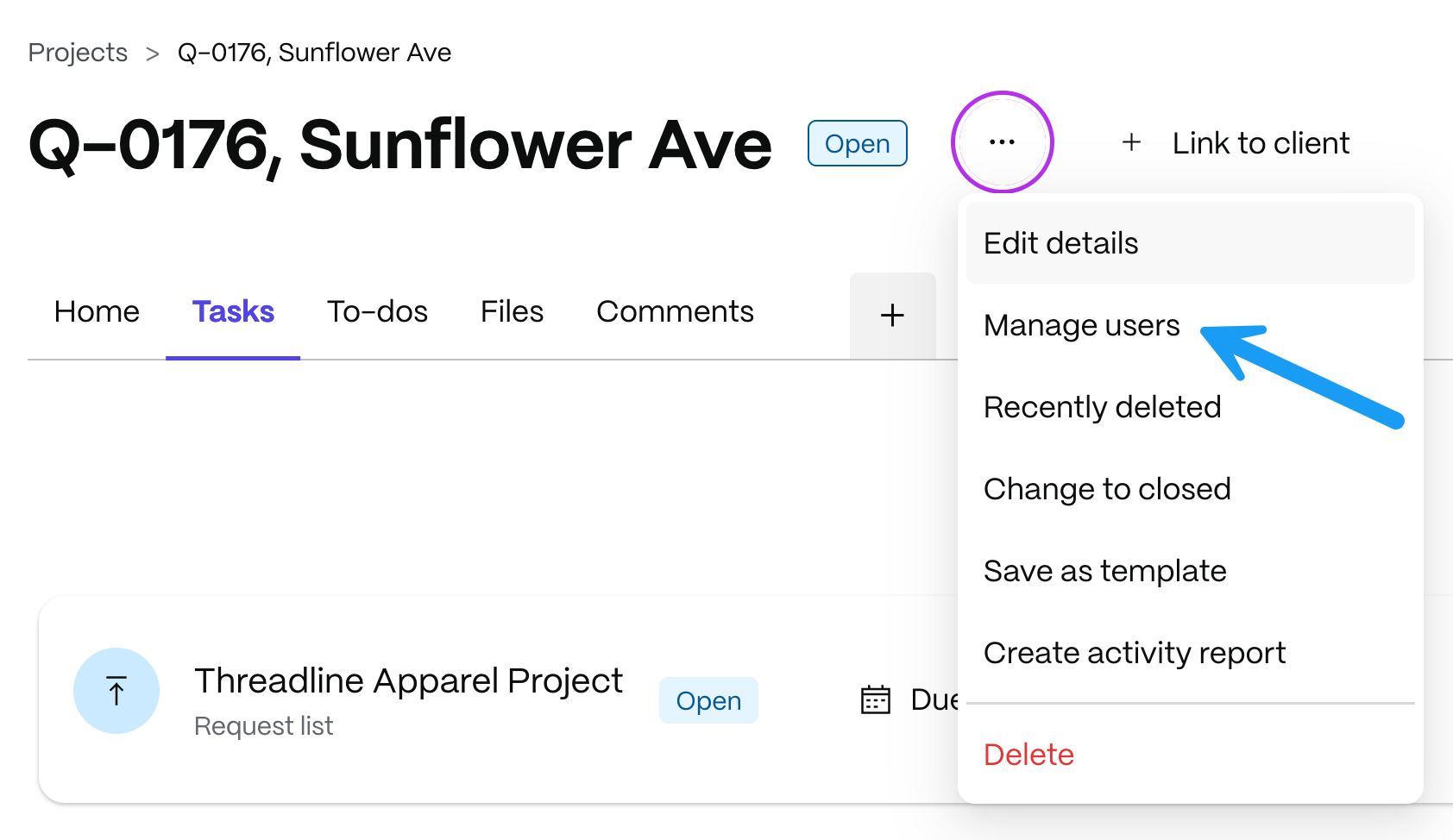 Project user permissions