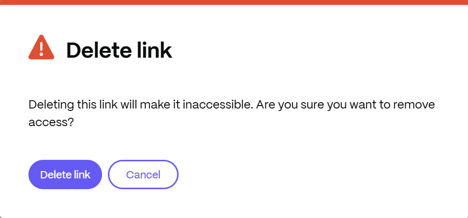 Delete link