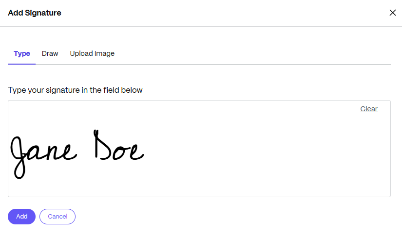Apply signature.