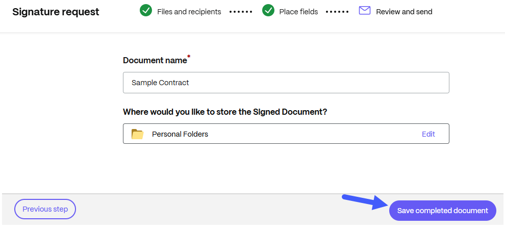 Sign document
