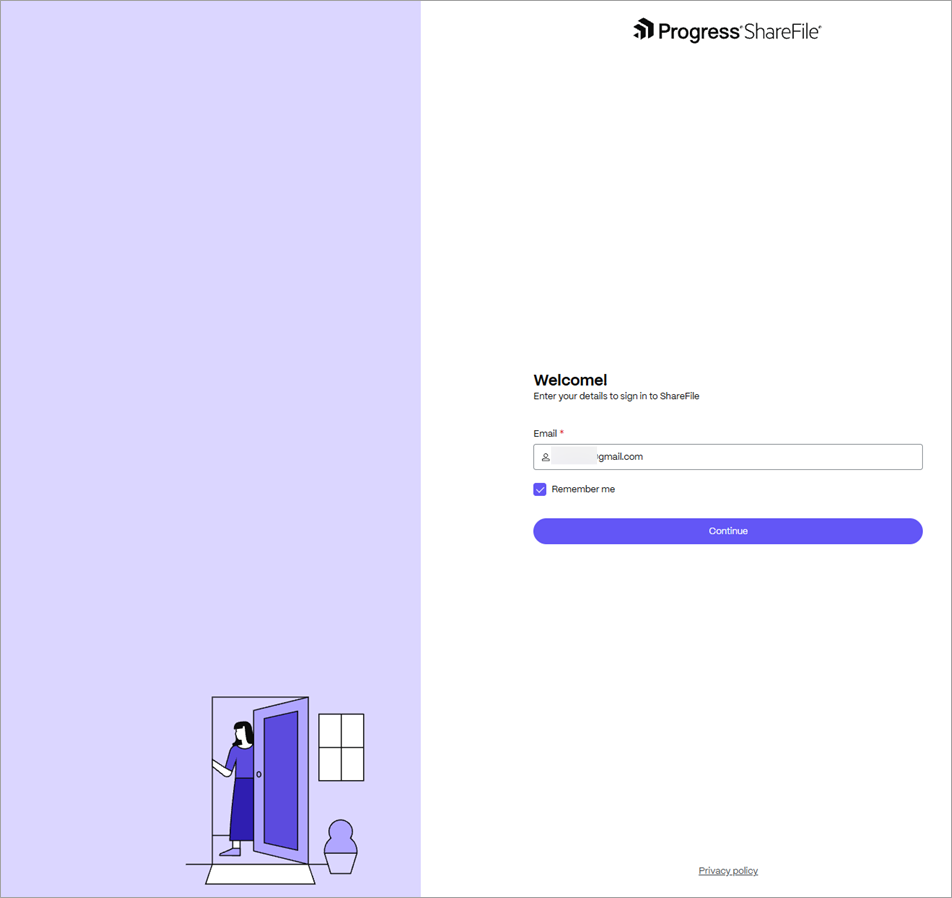 ShareFile sign-in page