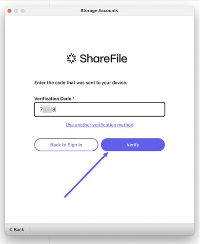 ShareFile for Mac url screen 8
