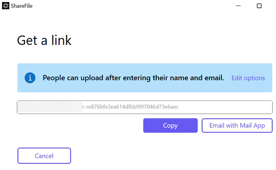 Open file in ShareFile for Windows screen