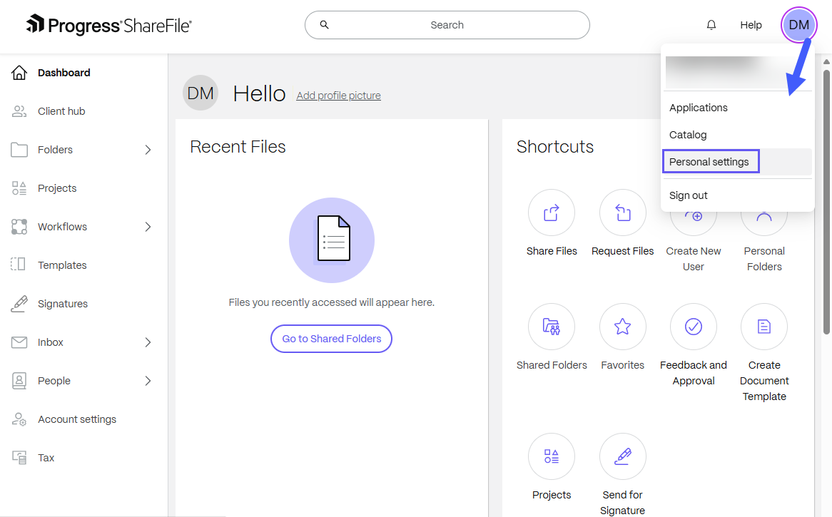 Personal Settings