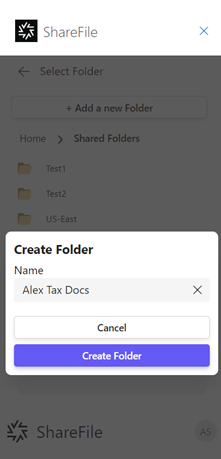 Outlook ribbon with ShareFile