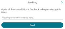 Log file in ShareFile for ios screen
