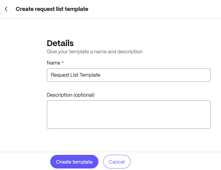 Standalone Request List Template 2