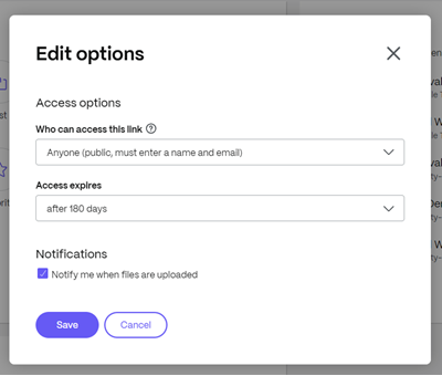 Request files