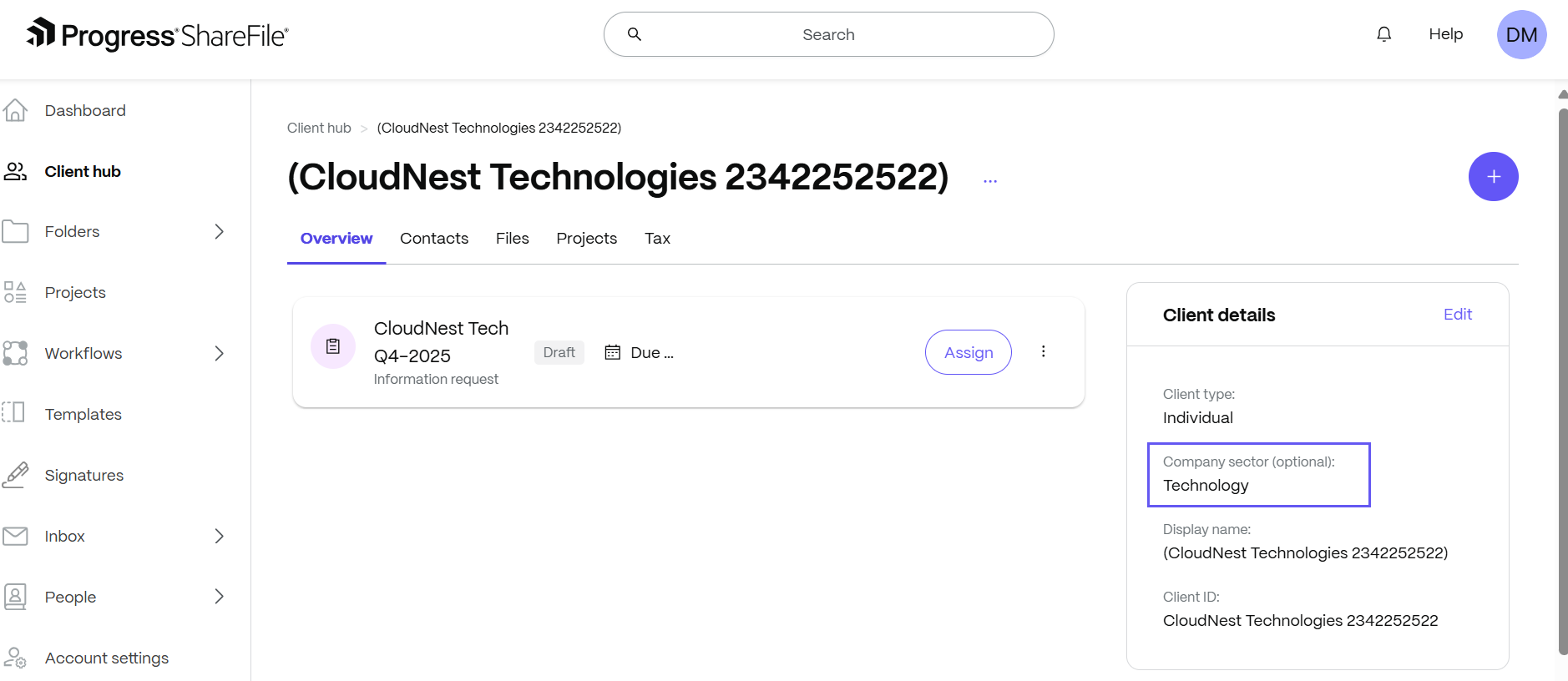 Custom fields Client