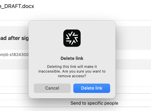 Delete link