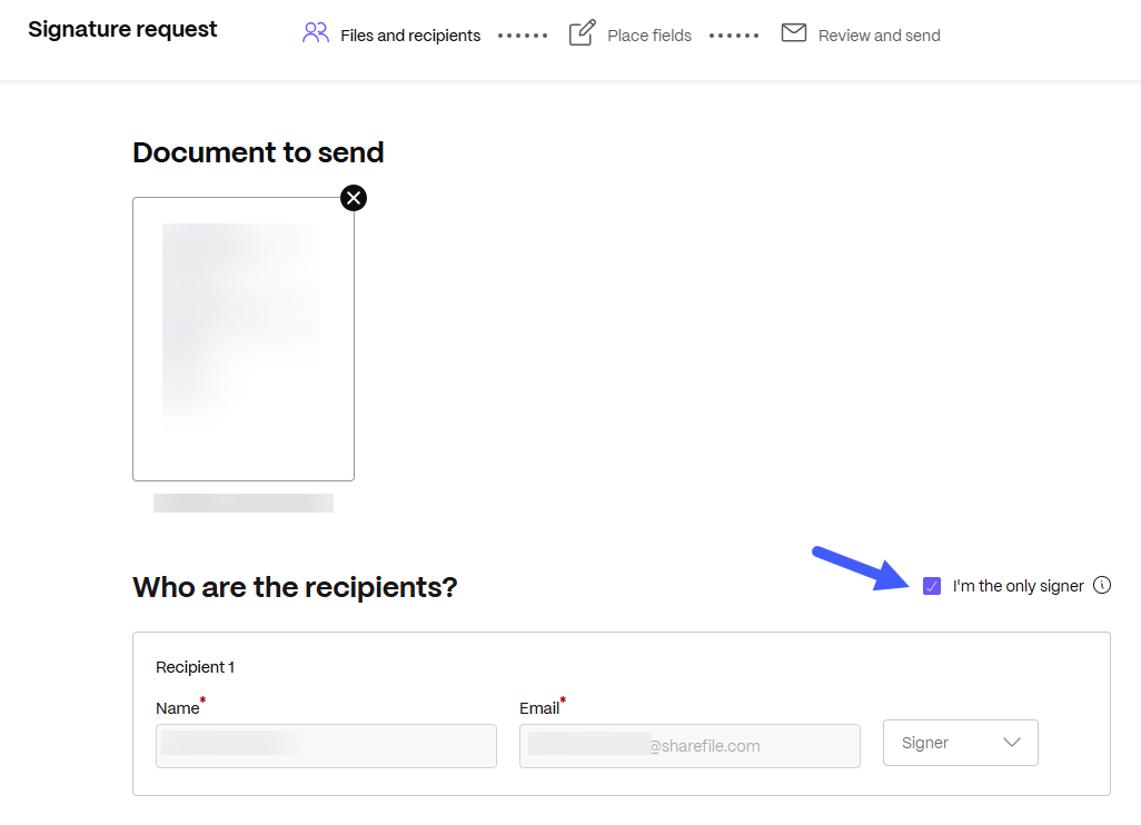 Sign document