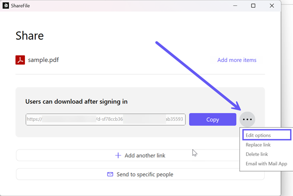Link options