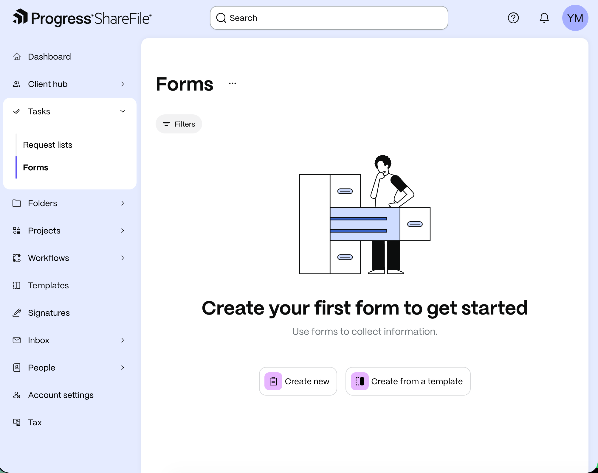 ShareFile project workspace