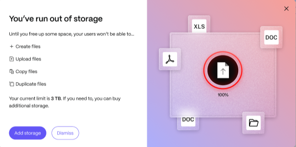 Storage usage indicator 4