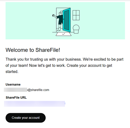 Email activation message