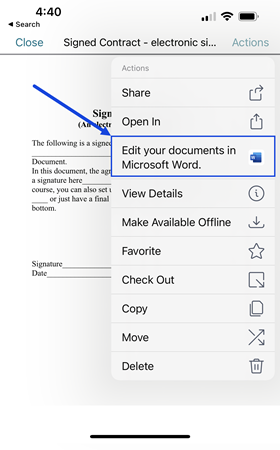 iOS ms co-editing