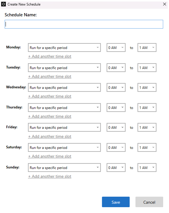 Create a schedule