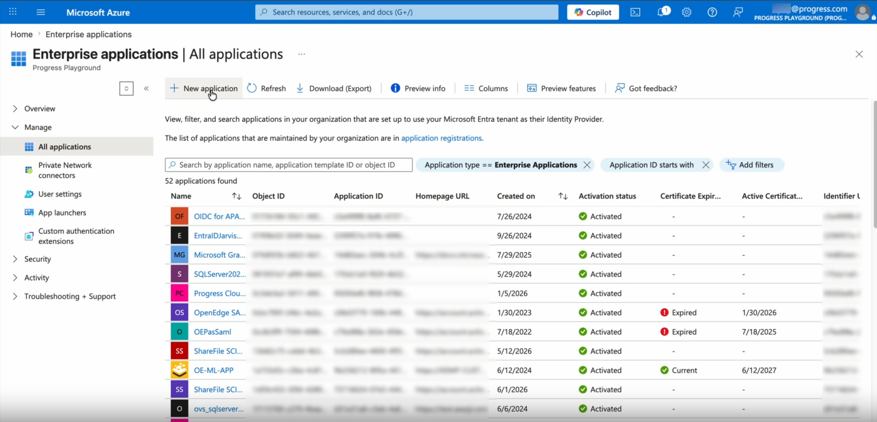 Enterprise applications list