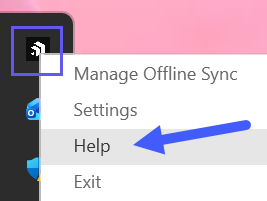 Log file in ShareFile for Windows help screen