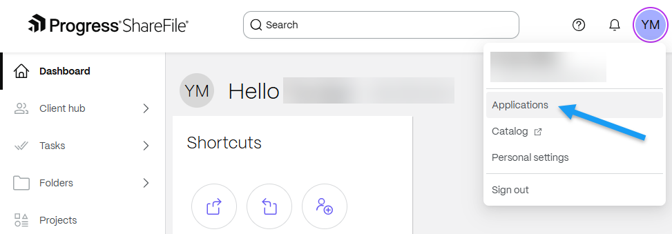 Outlook ribbon with ShareFile