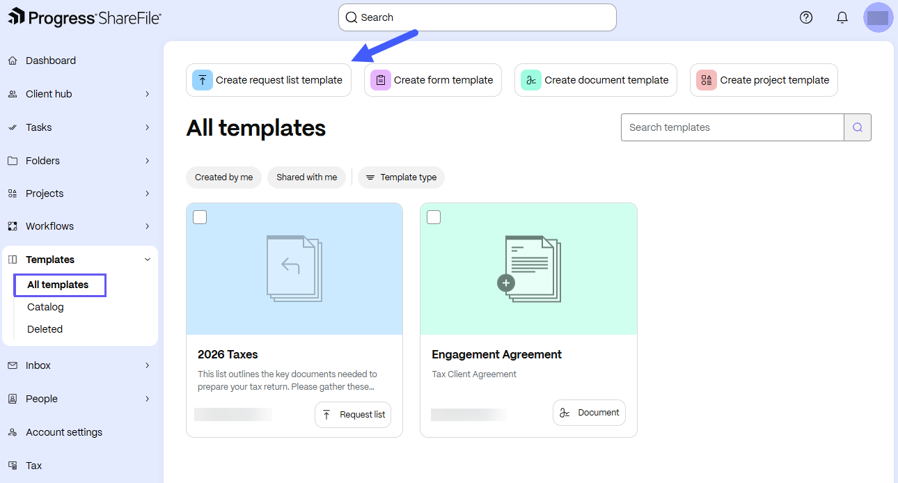 Standalone Request List Template 1