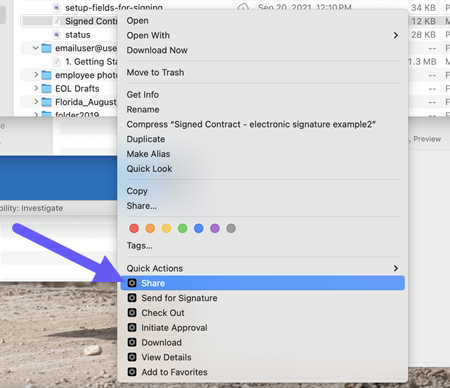 ShareFile for Mac url screen