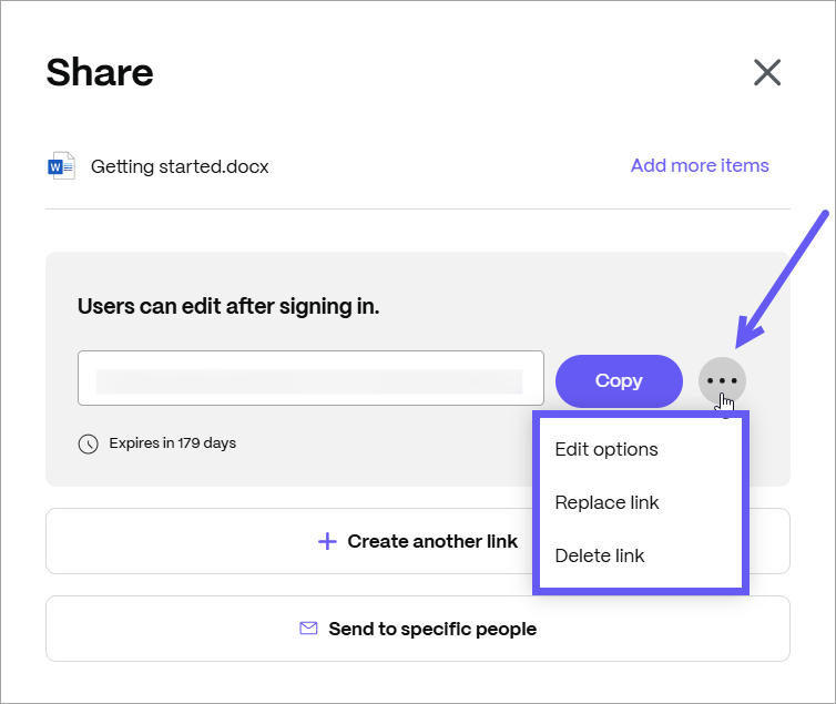 Link options