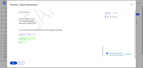 Confirmation screen