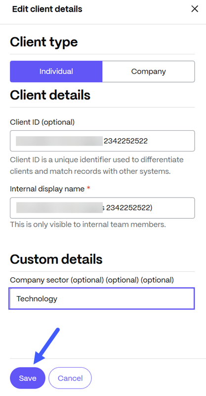Custom fields Client