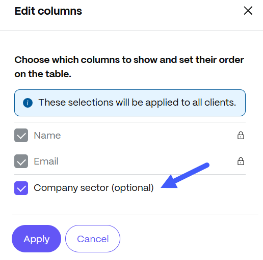 Custom fields Contact