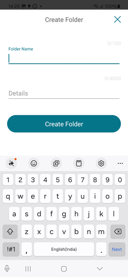 Android create folder from menu