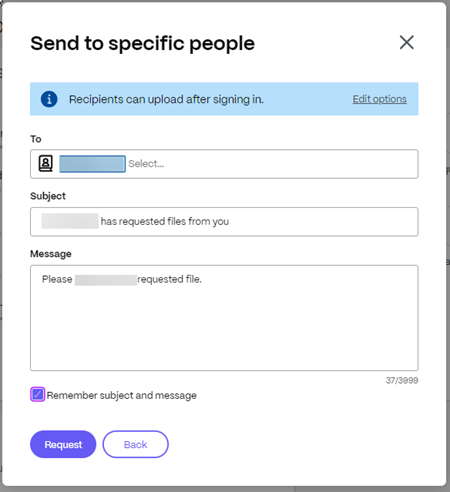 Request files