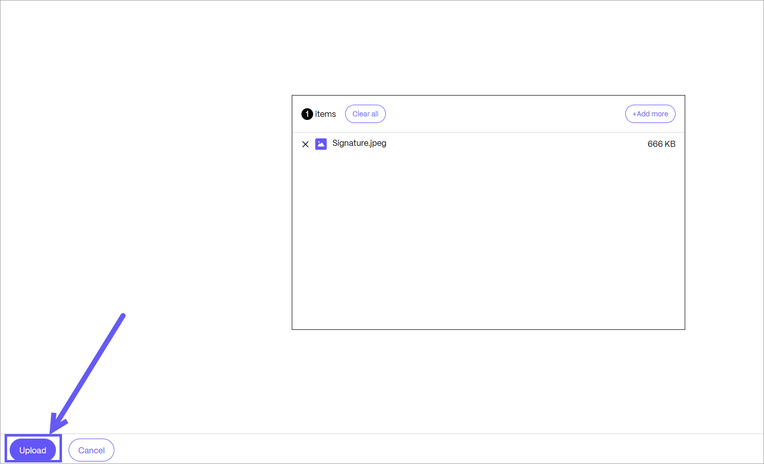 Web interface – file selected