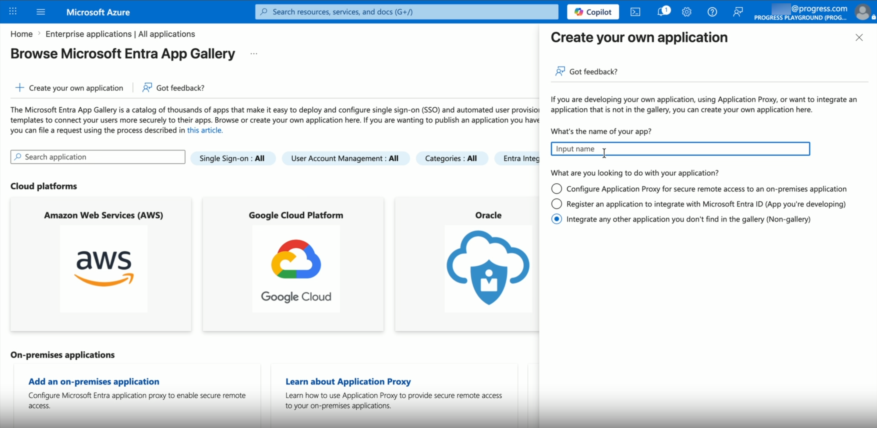 Create your own application panel