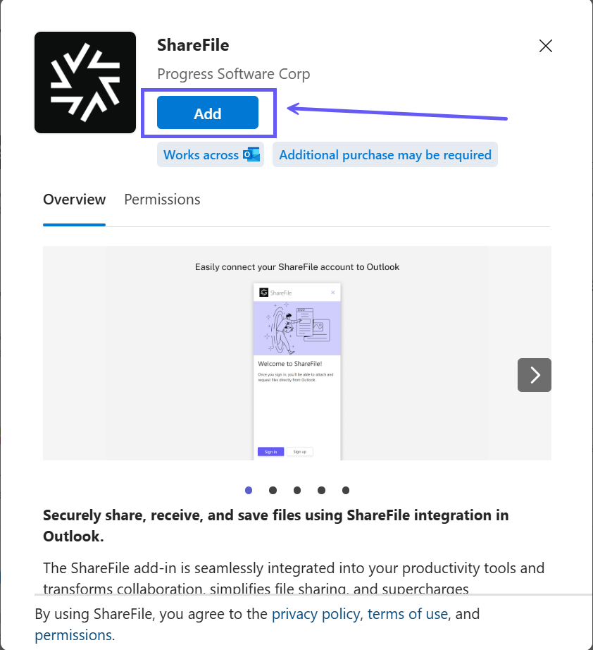 Outlook ribbon with ShareFile 4