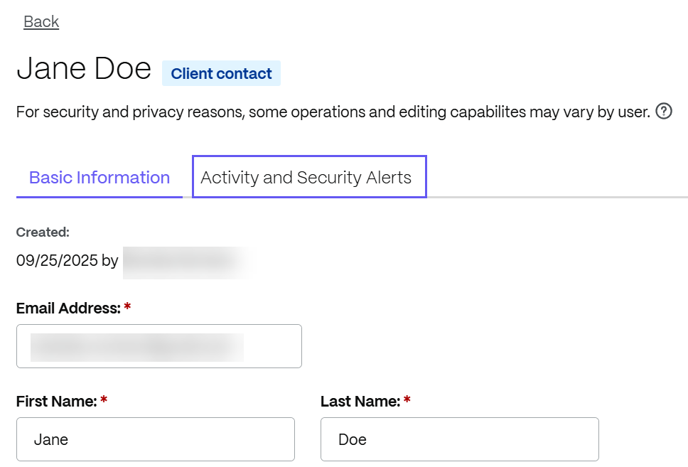 activity alerts
