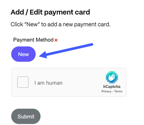 add or edit credit card